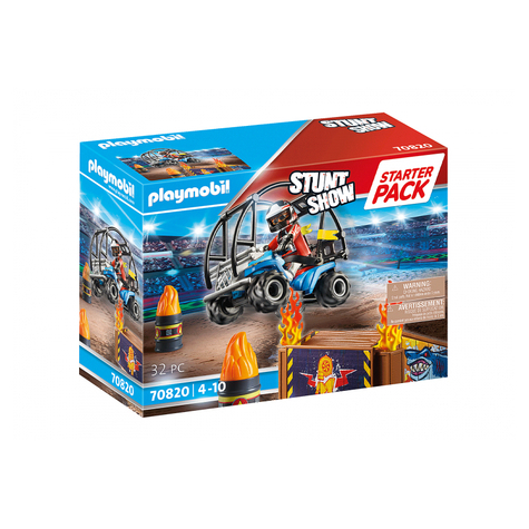 Playmobil stuntshow - starter pack stuntshow quad avec rampe de feu (70820)