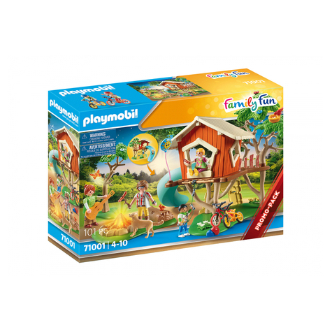 Playmobil family fun - cabane d'aventure dans les arbres avec toboggan (71001)