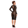 Dessous Kleid:Striped Knee-Length Tulle Kleid  L Black